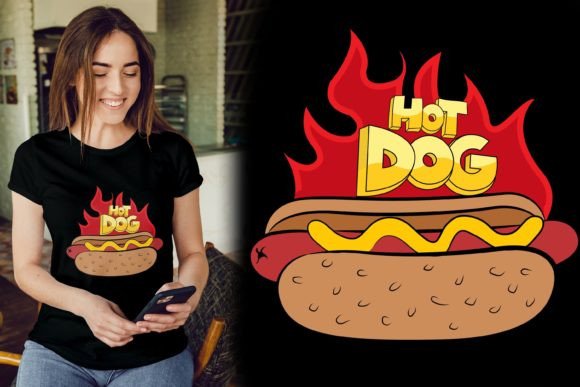 Best Hot Dog T-shirt Design Graphic for Graphics and Print Templates