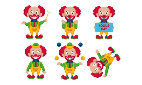 Cute Funny Clown Cartoon Collection Graphics & Illustrations