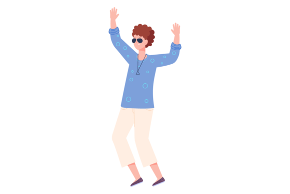 Dancing Person in Sunglasses: Cool Funny Graphics & Illustrations