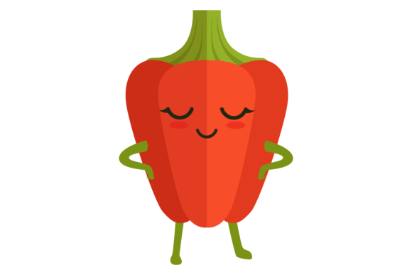 Funny Bell Pepper Mascot. Cartoon Kawaii Graphics & Illustrations