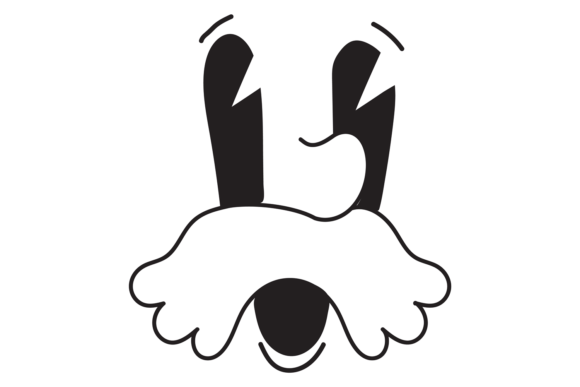 Funny Toon Face. Comic Emotion. Vintage Graphics & Illustrations