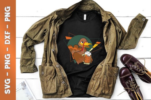 Funny Turkey and Beers Graphics for T-Shirt Designs