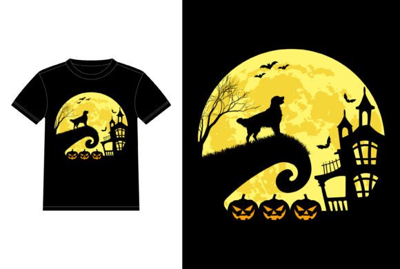 Golden Retriever and Halloween Funny Graphics for T-Shirt Designs