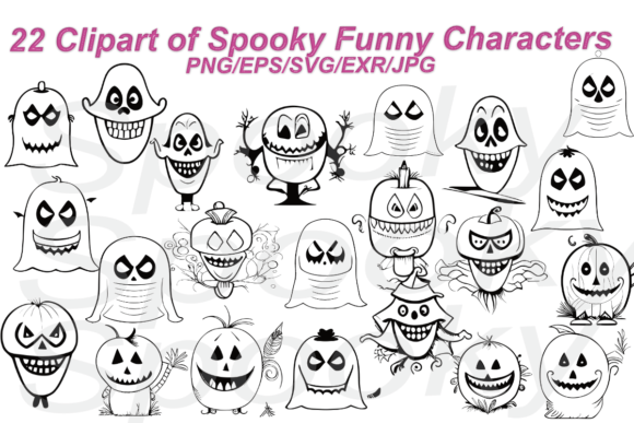 Halloween Funny Character Clipartbundle for Graphics and Illustrations